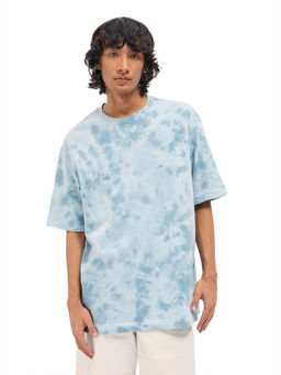 The Bear House - Men Blue Cotton T-Shirt