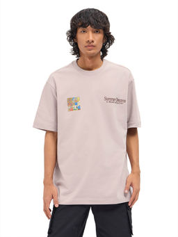 The Bear House - Men Peach Cotton T-Shirt