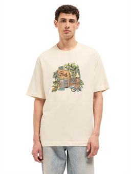 The Bear House - Men Cream Cotton T-Shirt
