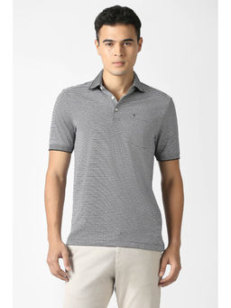 Van Heusen - Men White Cotton Blend Polo T-shirt