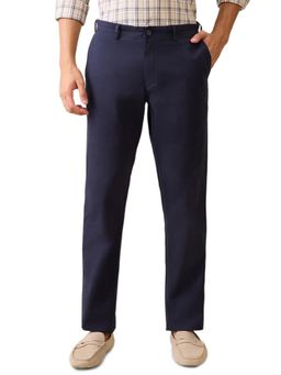 ColorPlus - Slim Fit Navy Blue Cotton Blend Trouser