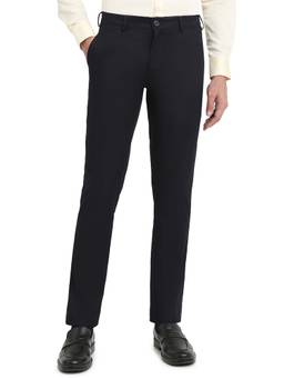 ColorPlus - Navy Blue Pure Cotton Slim Fit Trouser
