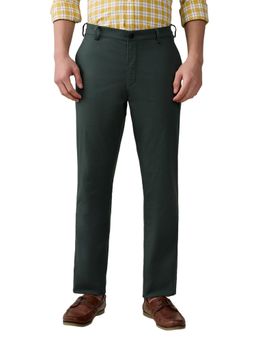 ColorPlus - Slim Fit Dark Green Cotton Blend Trouser