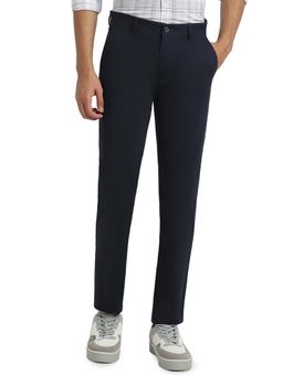 Park Avenue - Navy Blue Cotton Blend Slim Fit Trouser