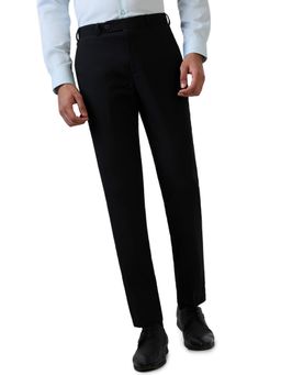 Park Avenue - Black Polyester Viscose Blend Super Slim Fit Trouser