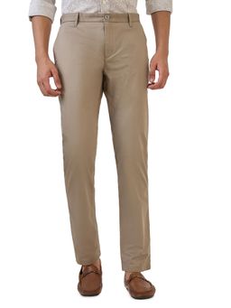 Raymond - Medium Green Cotton Blend Slim Fit Trouser