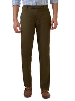 Raymond - Dark Green Cotton Blend Slim Fit Trouser