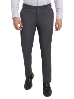 Raymond - Dark Grey Rayon Blend Slim Fit Trouser
