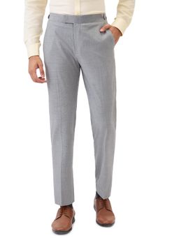 Raymond - Medium Grey Rayon Blend Slim Fit Trouser