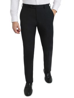 Raymond - Charcoal Polyester Viscose Blend Contemporary Fit Trouser