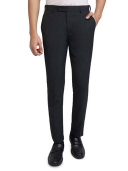 Raymond - Dark Grey Polyester Viscose Blend Slim Fit Trouser