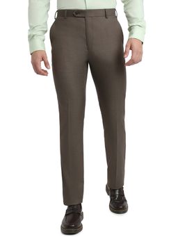 Raymond - Dark Brown Rayon Blend Contemporary Fit Trouser