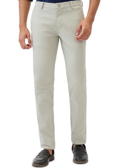 Parx - Medium Green Cotton Blend Slim Fit Trouser