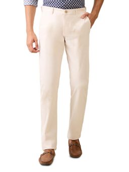 Parx - Slim Fit Light Beige Cotton Blend Trouser
