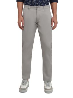 Parx - Slim Fit Medium Grey Cotton Blend Trouser