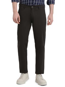 Parx - Slim Fit Dark Brown Cotton Blend Trouser