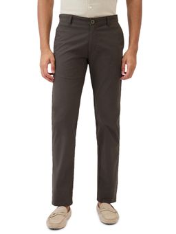 Parx - Dark Green Cotton Blend Slim Fit Trouser