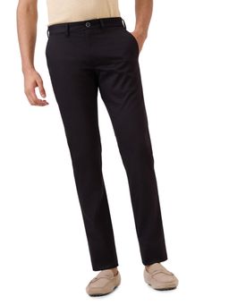 Parx - Black Cotton Blend Slim Fit Trouser
