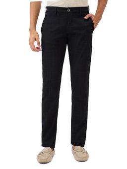 Parx - Black Cotton Blend Slim Fit Trouser