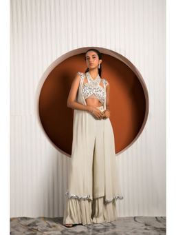 Jade by Ashima - Green Crepe Embellished/Sequined Co-Ord Set