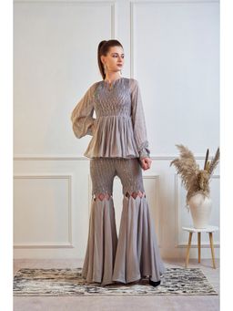 Jade by Ashima - Grey Georgette Embellished/Sequined Co-ord Set