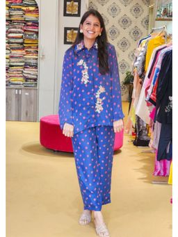 Pink Tree - Blue Modal Thread Work Kurta with Pant