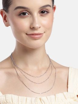 Carlton London - Rhodium Plated Layered Necklace for women
