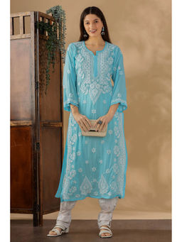 CLUB LOOM - Chikankari Modal Blue Kurta