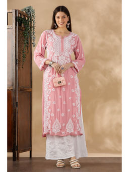 CLUB LOOM - Chikankari Modal Pink Kurta