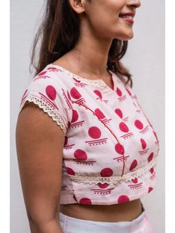 PRATHAA - Cap Sleeves Blouse - Snigdha Pink