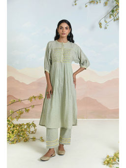 Baise Gaba - Fiora Green Kurta with Pant (Set of 2)