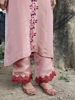 Phulkari Forever - Pure Soft Tissue Solid Pant - Blush Pink