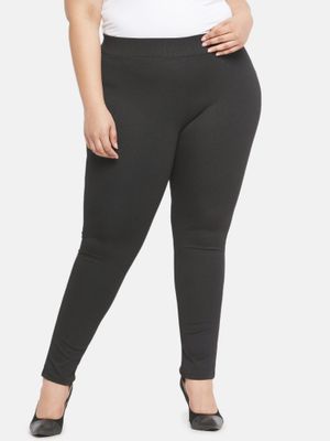 Plus Size Black Stripes Leggings 