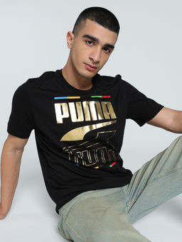 Puma - Mend Black Ess Foil Printed T-Shirt