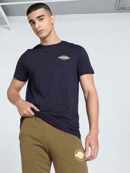 Puma - Men Navy Blue Solid T-Shirt