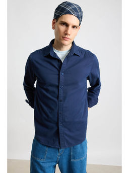 FREAKINS - Easy Twill Navy Blue Regular Fit Men Shirt