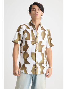 FREAKINS - Men Gold Printed Shirt