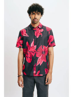 FREAKINS - Men Hibiscus Print Shirt