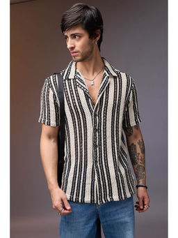 FREAKINS - Textured Crochet Men Shirt- Classic