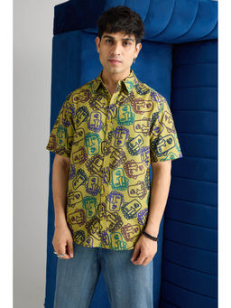 FREAKINS - Funny Face Printed Men Resort Shirt