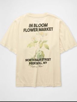 American Eagle - Women Cream Cotton Round Neck Regular Fit T-shirt