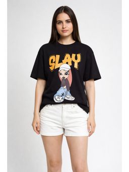 MIXT by Nykaa Fashion - Trendy Oversized Graphic Cotton Blend T-Shirt