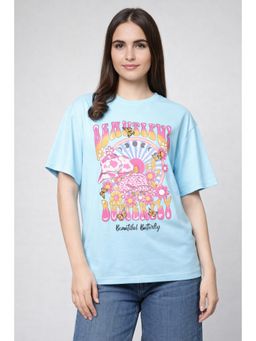 MIXT by Nykaa Fashion - Trendy Oversized Graphic Cotton Blend T-Shirt