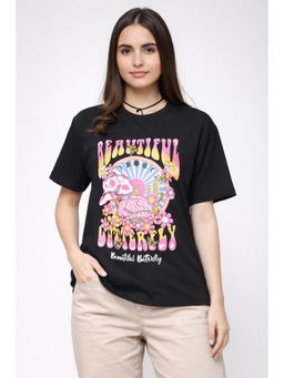 MIXT by Nykaa Fashion - Trendy Oversized Graphic Cotton Blend T-Shirt