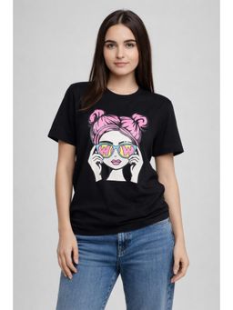MIXT by Nykaa Fashion - Trendy Oversized Graphic Cotton Blend T-Shirt