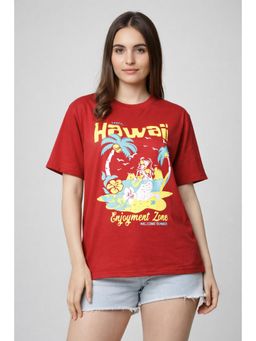 MIXT by Nykaa Fashion - Trendy Oversized Graphic Cotton Blend T-Shirt