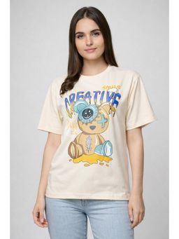 MIXT by Nykaa Fashion - Trendy Oversized Graphic Cotton Blend T-Shirt