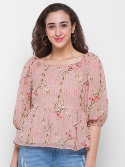 Globus - Peach Printed Top