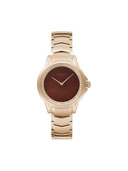 Obaku - Jasmin Coffee Quartz Brown Mop Round Dial Womens Watch - V261Levnsv