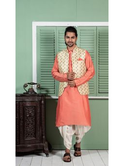 KISAH - Men Lime Green Kurta Jacket Set (Set of 3)